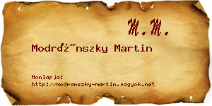 Modránszky Martin névjegykártya
