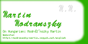 martin modranszky business card